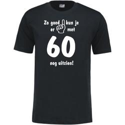 Mijncadeautje - Leeftijd T-shirt - Zo goed kun je er uitzien 60 jaar - Unisex - Zwart (maat XL)
