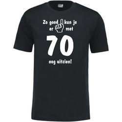 Mijncadeautje - Leeftijd T-shirt - Zo goed kun je er uitzien 70 jaar - Unisex - Zwart (maat L)