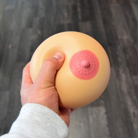 MikaMax Stressbal Borst XXL – Stress Reliever – Squishy Ball - Borst vorm – Grappig Cadeau - Realistisch - Volwassen Speelgoed - Boobs - Doorsnede 8 cm
