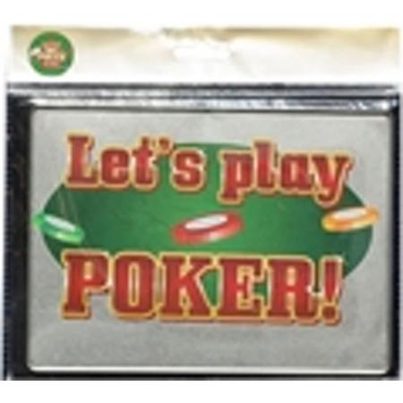 metalen bordje Lets play Poker !