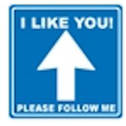 verkeersbord - I like you! please follow me
