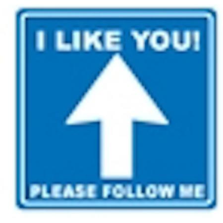 verkeersbord - I like you! please follow me