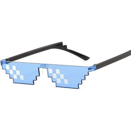 Thug life zonnebril  6 pixel bril - Deal with it - Blauw - 1 Stuk