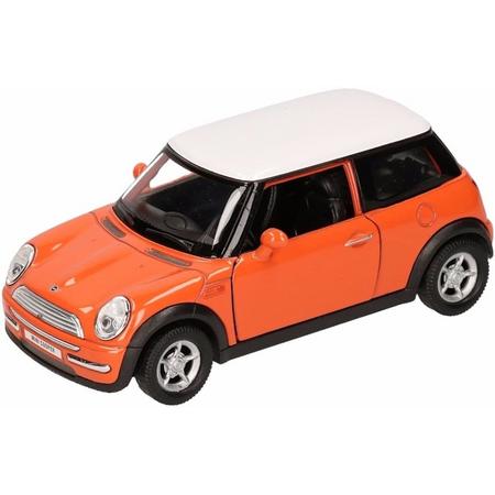 Speelgoed oranje Mini Cooper auto 11 cm