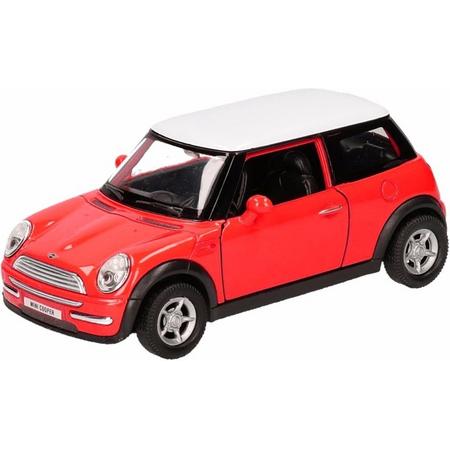 Speelgoed rode Mini Cooper auto 12 cm - modelauto / auto schaalmodel
