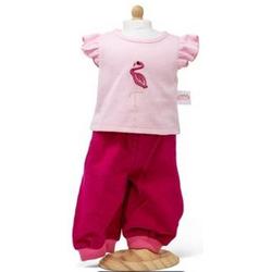 Corduroy broek met roze t-shirt voor poppen van 42-46 cm