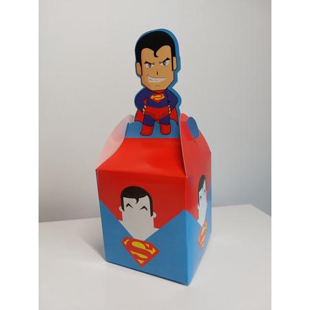 Superman - traktatie doosje - uitdeeldoosje - kinderfeestje -verjaardag - traktaties - superhero - 10 stuks