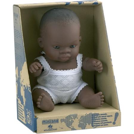 Miniland Babypop Afrikaanse Jongen - 21 cm