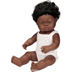 Miniland pop Afrikaans donker meisje badpop 38 cm