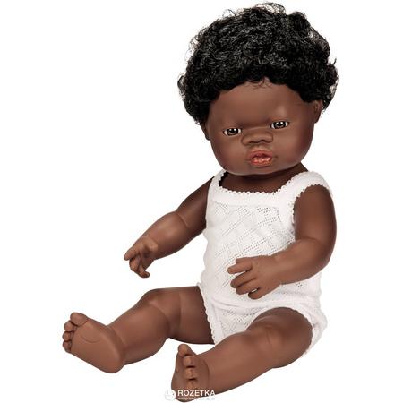 Miniland pop Afrikaans donker meisje badpop 38 cm