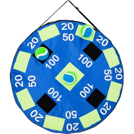 Opblaasbaar dartbord - Darten - Tennisballen - Kinderen - Spelen - Gooien - Inclusief 3 ballen met klittenband