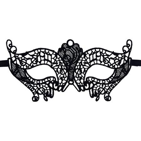 Miresa - Masker MM049 - Sexy kanten masker zwart voor cam of gemaskerd bal