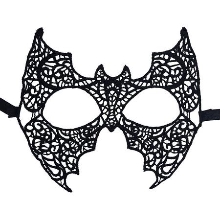 Miresa - Masker MM055 - Vleermuis oogmasker - Hallowoon en horror, of carnaval - Zwart kant