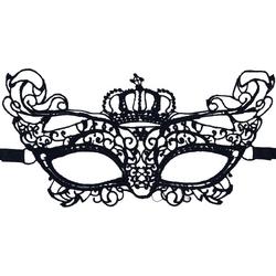 Miresa - Masker Prinses / Koningin voor Cam / Gala / Carnaval - Kant - Zwart - MM028