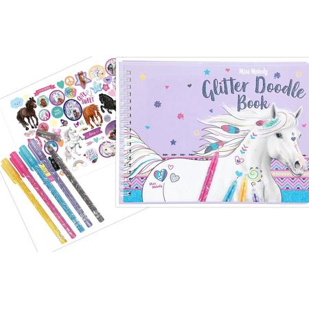 Miss Melody Paarden Doodle kleurboek met paardenstickers en glitter gelstiften
