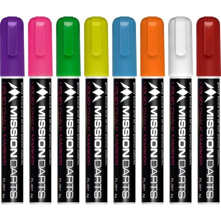 Mission Darts Liquid Chalk Markers (8 stuks)