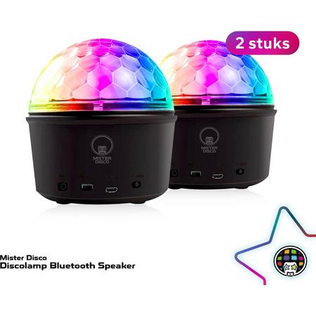 Discolamp Bluetooth Speaker - LED Discobal - USB - Set van 2 stuks