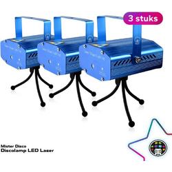 Discolamp LED Laser - Feestverlichting Kinderen - Set van 3 Stuks