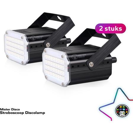 Stroboscoop LED Discolamp - Flits Licht - 48x LED - Set van 2 Stuks