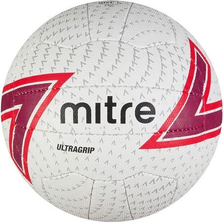 Mitre Netbal Ultragrip Rubber Wit/paars/rood Maat 4