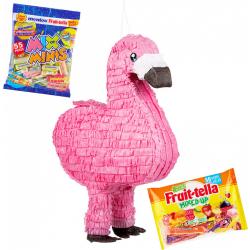 Piñata flamingo met Fruit-tella Mixed Up & Mix of Minis snoep - ca. 1000g