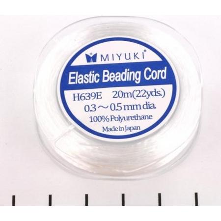 Miyuki Elastic Beading Cord d:0.3-0.5 mm, rond, 20 m