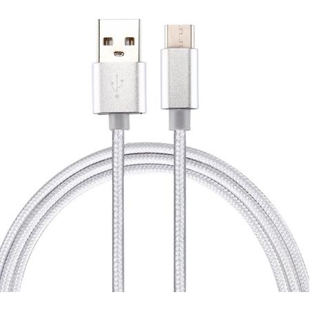 Mobigear USB-C Kabel Nylon 3 Meter Zilver