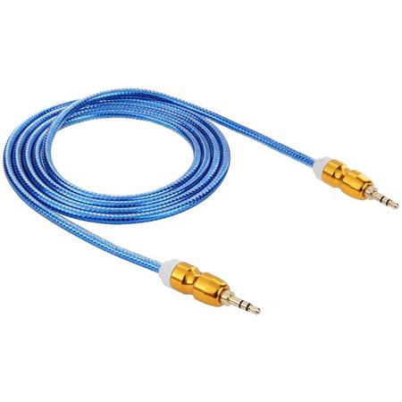 Mobigear AUX Cable Gold Plated 3,5 mm naar 3,5 mm Blue (1,4 meter)
