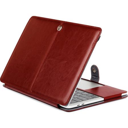Mobigear Lederen Folio Bruin Macbook Pro 13 inch Thunderbolt 3 (USB-C)
