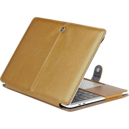 Mobigear Lederen Folio Goud Macbook Pro 13 inch Thunderbolt 3 (USB-C)