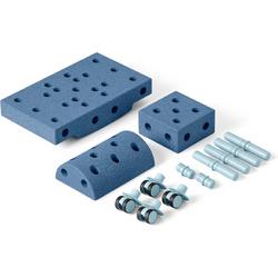 Modu Curiosity Kit - Zachte blokken- 13 onderdelen- Open Ended speelgoed -Speelgoed 1 -2-3 jaar - Deep Blue / Sky Blue