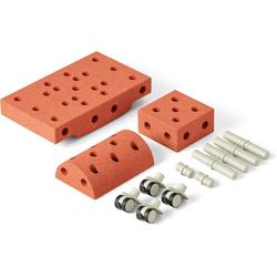 Modu Curiosity Kit - Zachte blokken- 13 onderdelen- Speelgoed 1 -2-3 jaar - Mega blocks - Burnt Orange / Dusty Green