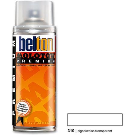 Molotow Belton Premium Transparant Wit - 400ml spuitverf met halfglans afwerking