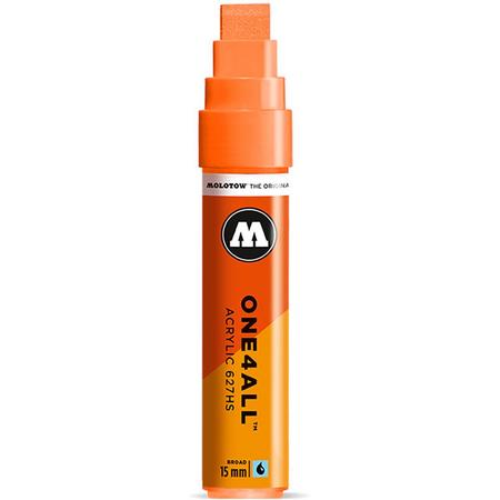 Molotow ONE4ALL 15mm Acryl Marker - Oranje - Geschikt voor vele oppervlaktes zoals canvas, hout, steen, keramiek, plastic, glas, papier, leer...