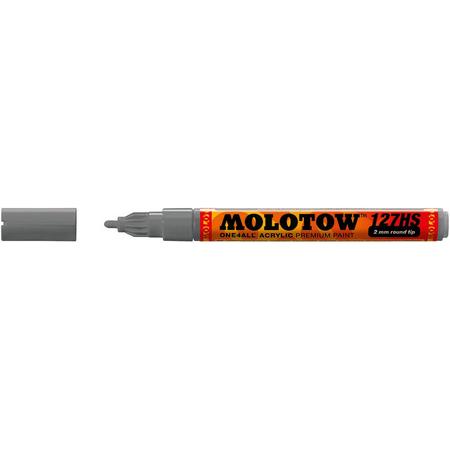 Molotow ONE4ALL 2mm Acryl Marker - Donkergrijs - Geschikt voor vele oppervlaktes zoals canvas, hout, steen, keramiek, plastic, glas, papier, leer...