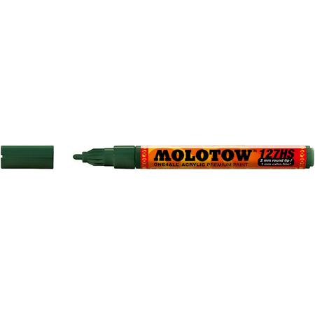 Molotow ONE4ALL 2mm Acryl Marker - Donkergroen - Geschikt voor vele oppervlaktes zoals canvas, hout, steen, keramiek, plastic, glas, papier, leer...