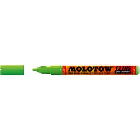 Molotow ONE4ALL 2mm Acryl Marker - Fluoriserend Groen - Geschikt voor vele oppervlaktes zoals canvas, hout, steen, keramiek, plastic, glas, papier, leer...