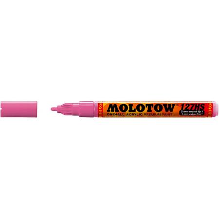 Molotow ONE4ALL 2mm Acryl Marker - Fluoriserend Roze - Geschikt voor vele oppervlaktes zoals canvas, hout, steen, keramiek, plastic, glas, papier, leer...