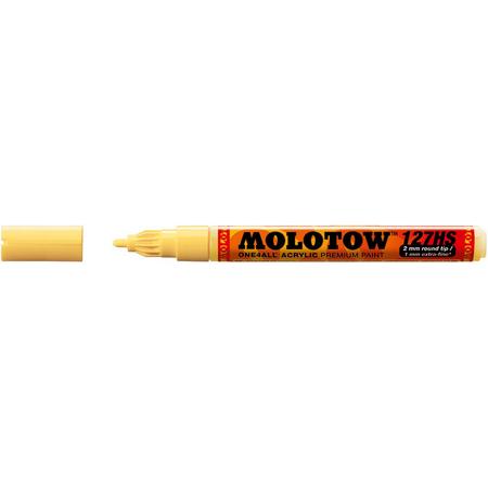 Molotow ONE4ALL 2mm Acryl Marker - Pastel Geel - Geschikt voor vele oppervlaktes zoals canvas, hout, steen, keramiek, plastic, glas, papier, leer...