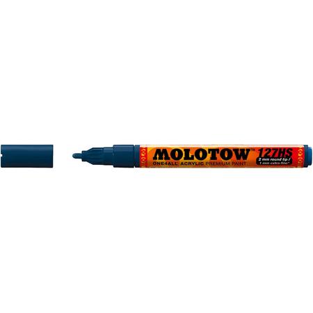 Molotow ONE4ALL 2mm Acryl Marker - Staalblauw - Geschikt voor vele oppervlaktes zoals canvas, hout, steen, keramiek, plastic, glas, papier, leer...