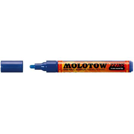 Molotow ONE4ALL 4mm Acryl Marker - Blauw - Geschikt voor vele oppervlaktes zoals canvas, hout, steen, keramiek, plastic, glas, papier, leer...