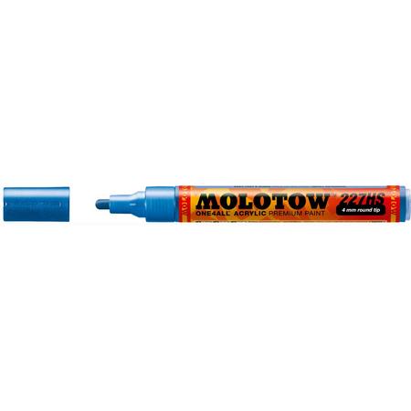 Molotow ONE4ALL 4mm Acryl Marker - Metallic Blauw - Geschikt voor vele oppervlaktes zoals canvas, hout, steen, keramiek, plastic, glas, papier, leer...