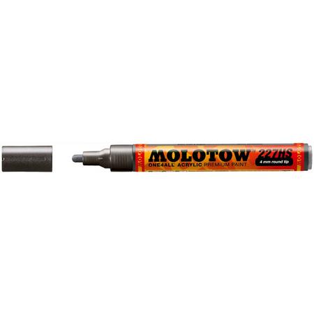 Molotow ONE4ALL 4mm Acryl Marker - Metallic Zwart - Geschikt voor vele oppervlaktes zoals canvas, hout, steen, keramiek, plastic, glas, papier, leer...