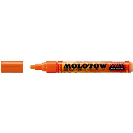 Molotow ONE4ALL 4mm Acryl Marker - Oranje - Geschikt voor vele oppervlaktes zoals canvas, hout, steen, keramiek, plastic, glas, papier, leer...