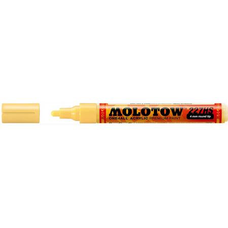 Molotow ONE4ALL 4mm Acryl Marker - Pastel Geel - Geschikt voor vele oppervlaktes zoals canvas, hout, steen, keramiek, plastic, glas, papier, leer...