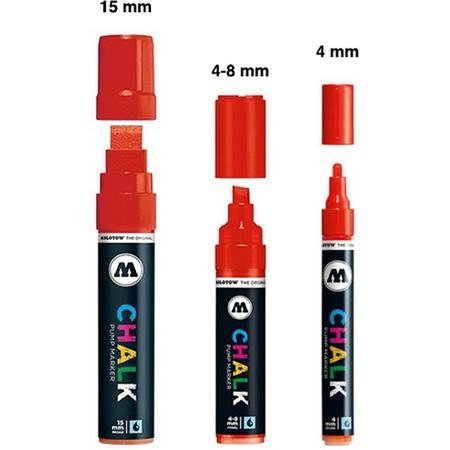 Rode krijtstiften set - 3 chalk rode markers in verschillende maten - Diverse toepassingen zoals glas, spiegel, krijtbord, schoolbord