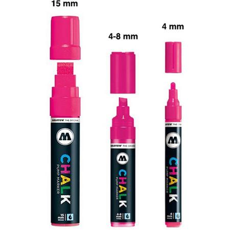 Roze krijtstiften set - 3 chalk roze markers in verschillende maten - Diverse toepassingen zoals glas, spiegel, krijtbord, schoolbord