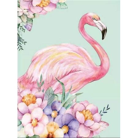 Diamond Painting Pakket - Flamingo - 30x20 cm - Complete Set - Volledige Bedekking - Ronde Steentjes - Dielay