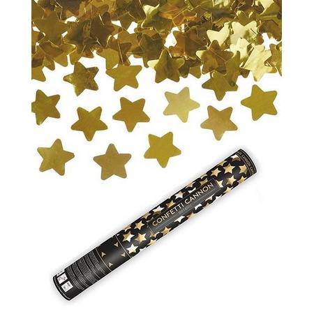 3x Confetti shooter goud sterren 40 cm geslaagd-verjaardag-oud en nieuw
