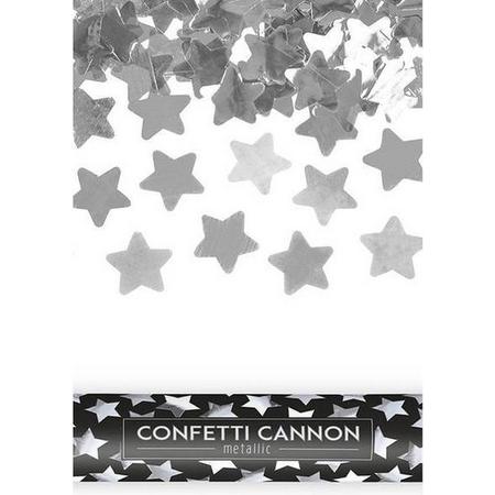 3x confetti shooter sterren zilver 40cm verjaardag-oud en nieuw- geslaagd